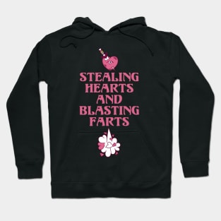 Stealing Hearts and Blasting Farts Unicorn Rainbow Magic Hoodie